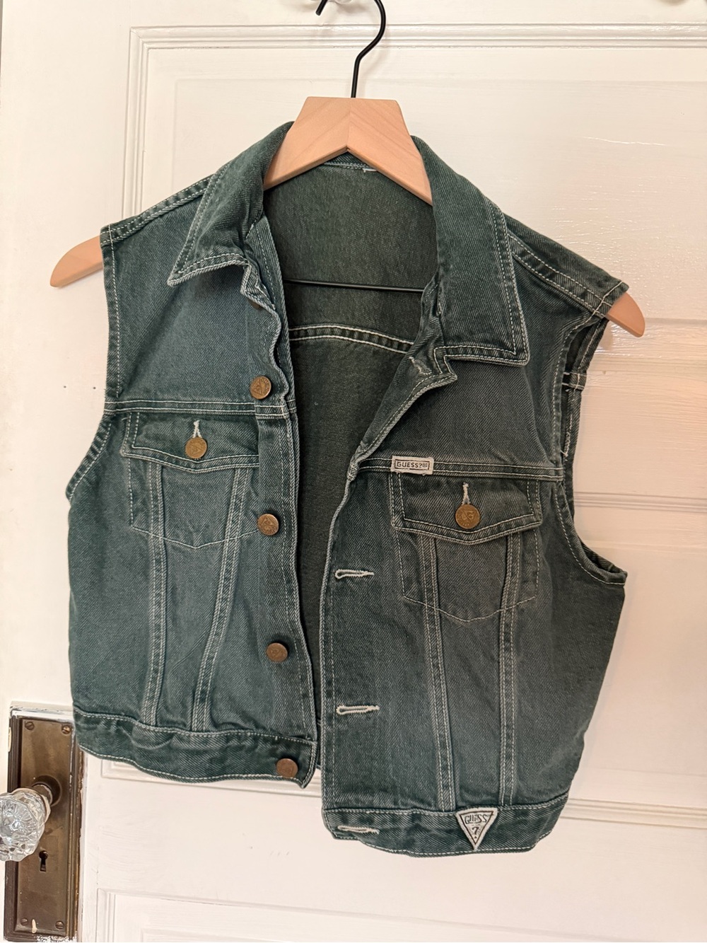 GUESS Women’s Green Denim Vest